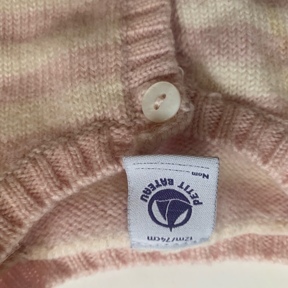 Petit Bateau pink striped onesie baby girl 12m - Picture 5 of 5